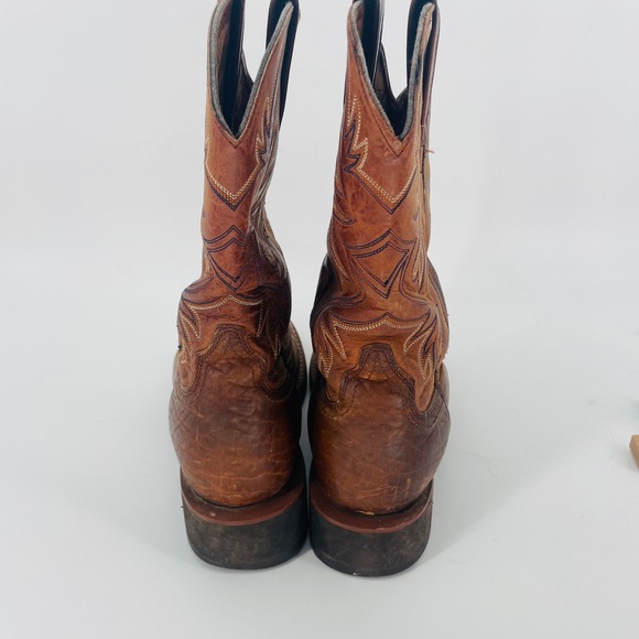 Ariat Brown Leather Square Toe Embroidered Cowboy Boots Mens US 9D Western Work - Picture 6 of 16